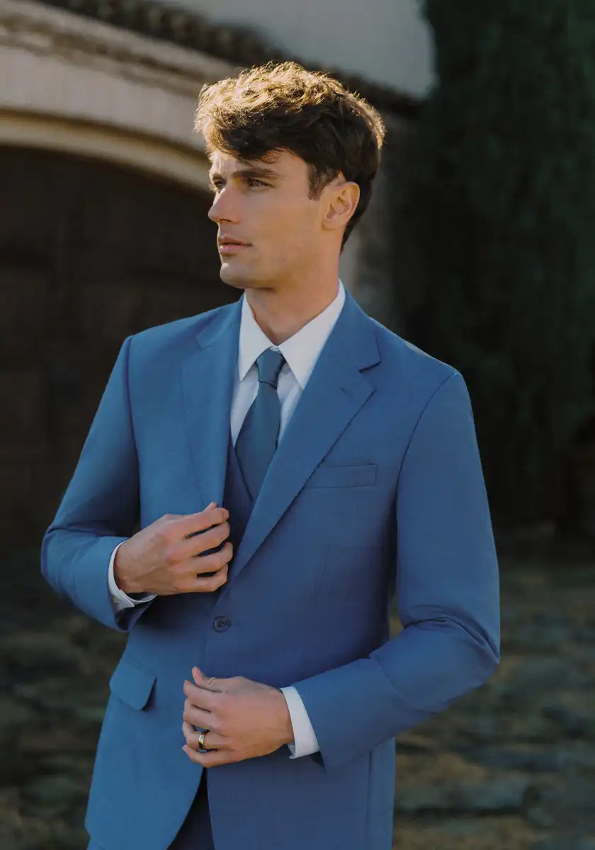 Lexington French Blue suit with matching vest and tie